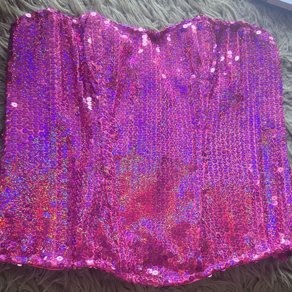 Pink Sequin Bustier